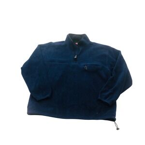 Prospirit Mens XL Blue Fleece Pullover Quarter Zip Pocket‎ Drawstring